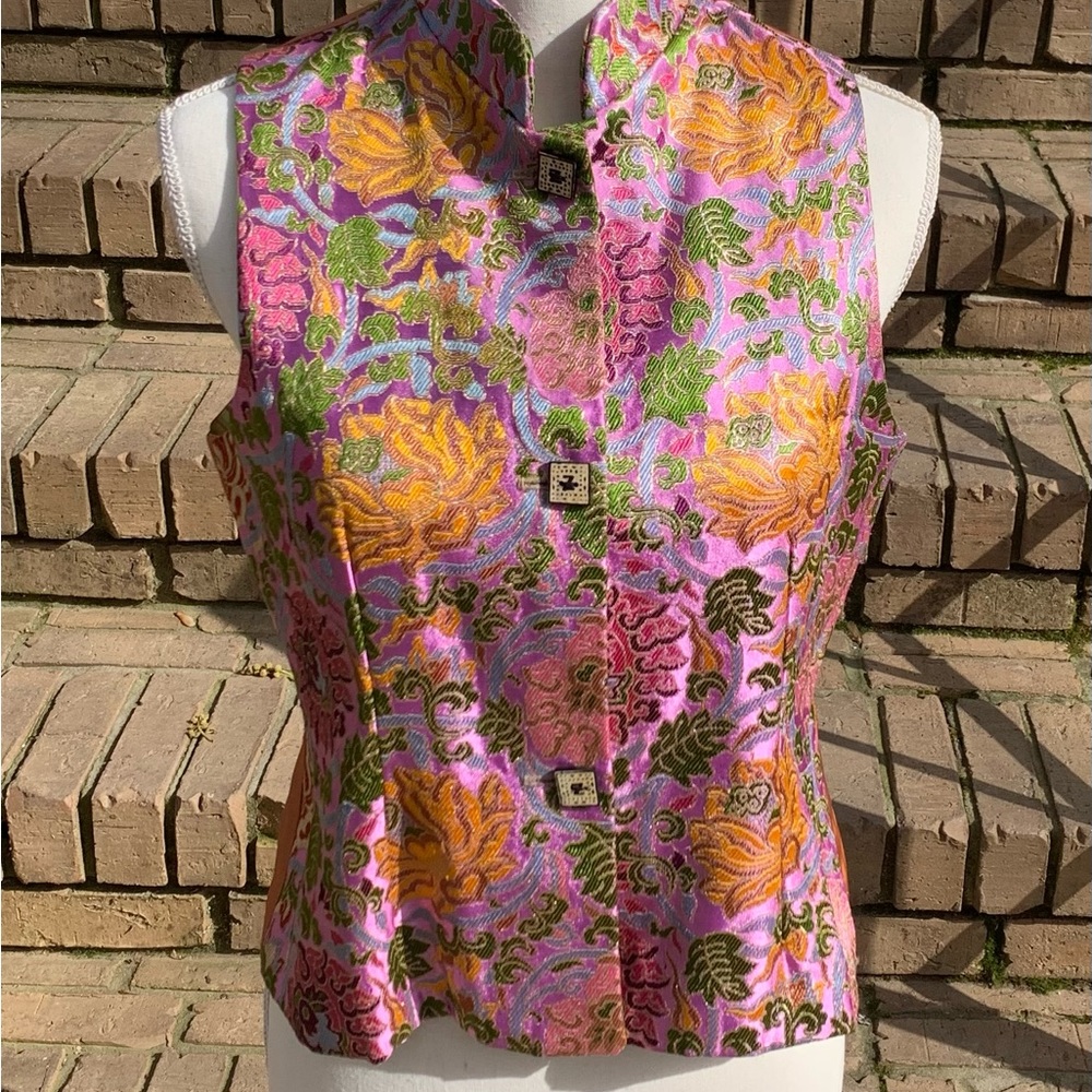 Runway 💕💕  Silk Zuzka Fabricology New York Vest, Lg 💕💕 - Picture 5 of 11